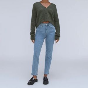 Everlane The Original Cheeky Jean Stoned Wash Sky Organic Cotton Straight Leg 29